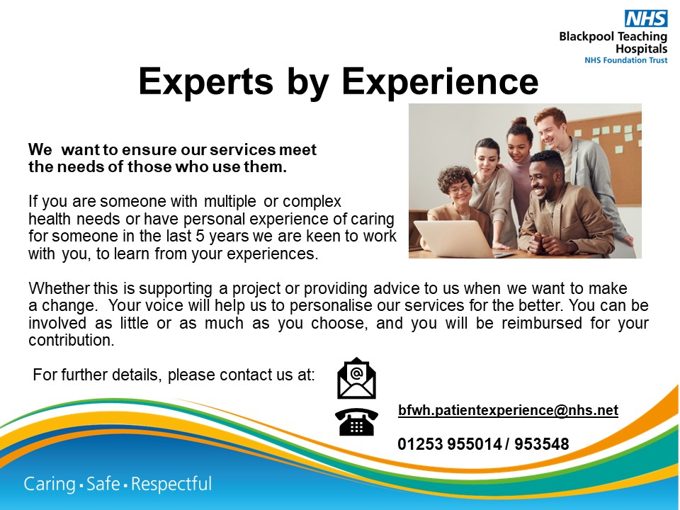 Take a look at an Exciting Opportunity below 👏 Please feel free to get in touch for more information bfwh.patientexperience@nhs.net @BlackpoolHosp #safecaringrespectful