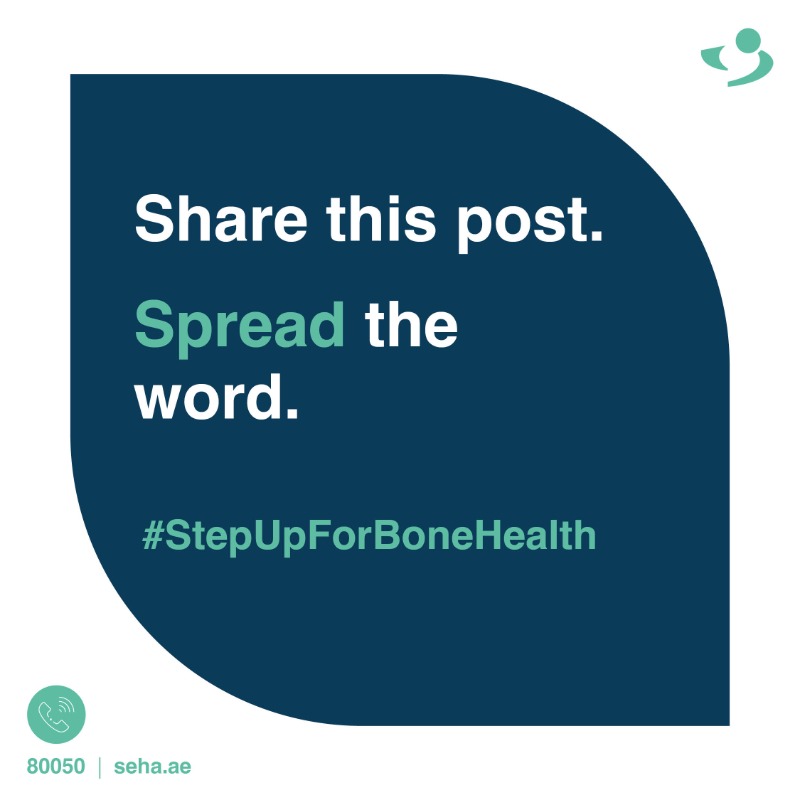 SEHAHealth's tweet photo. Today is World Osteoporosis Day.
Did you know that osteoporosis affects 1 in 3 women and 1 in 5 men 50 years of age or older?
#StepUpForBoneHealth, swipe to discover powerful ways to protect your bones. Spread the word by sharing this post, & let's #BuildBetterBones together!