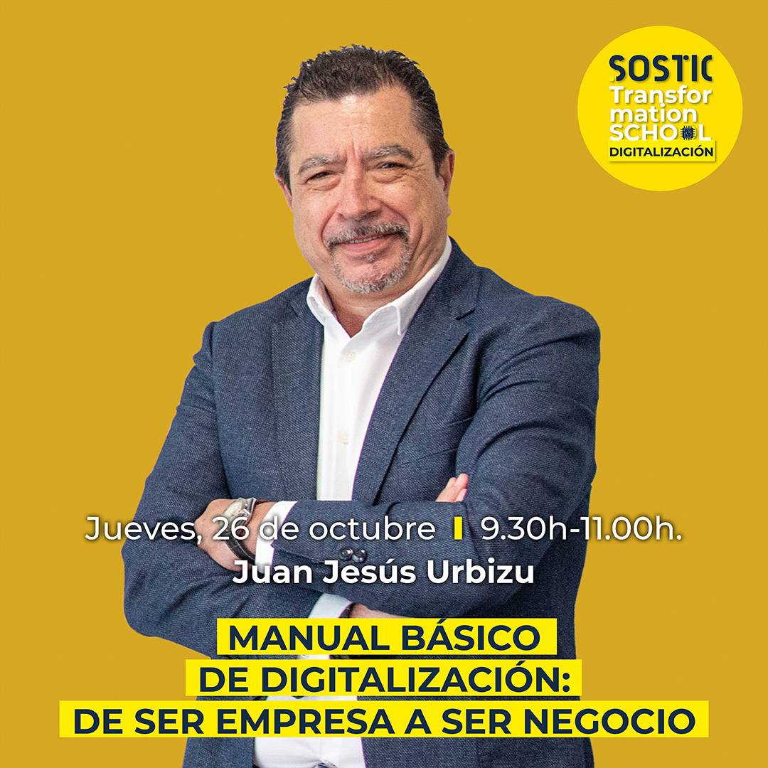 🚀Vuelve otra sesión #SOSTICTransformationSchool con un tema de rabiosa actualidad: la #digitalización y su aplicación  a las empresas para que sean competitivas o, mejor dicho, para que sean negocios rentables. Las plazas vuelan. 
Necesaria inscripción: lnkd.in/dnH5aunq