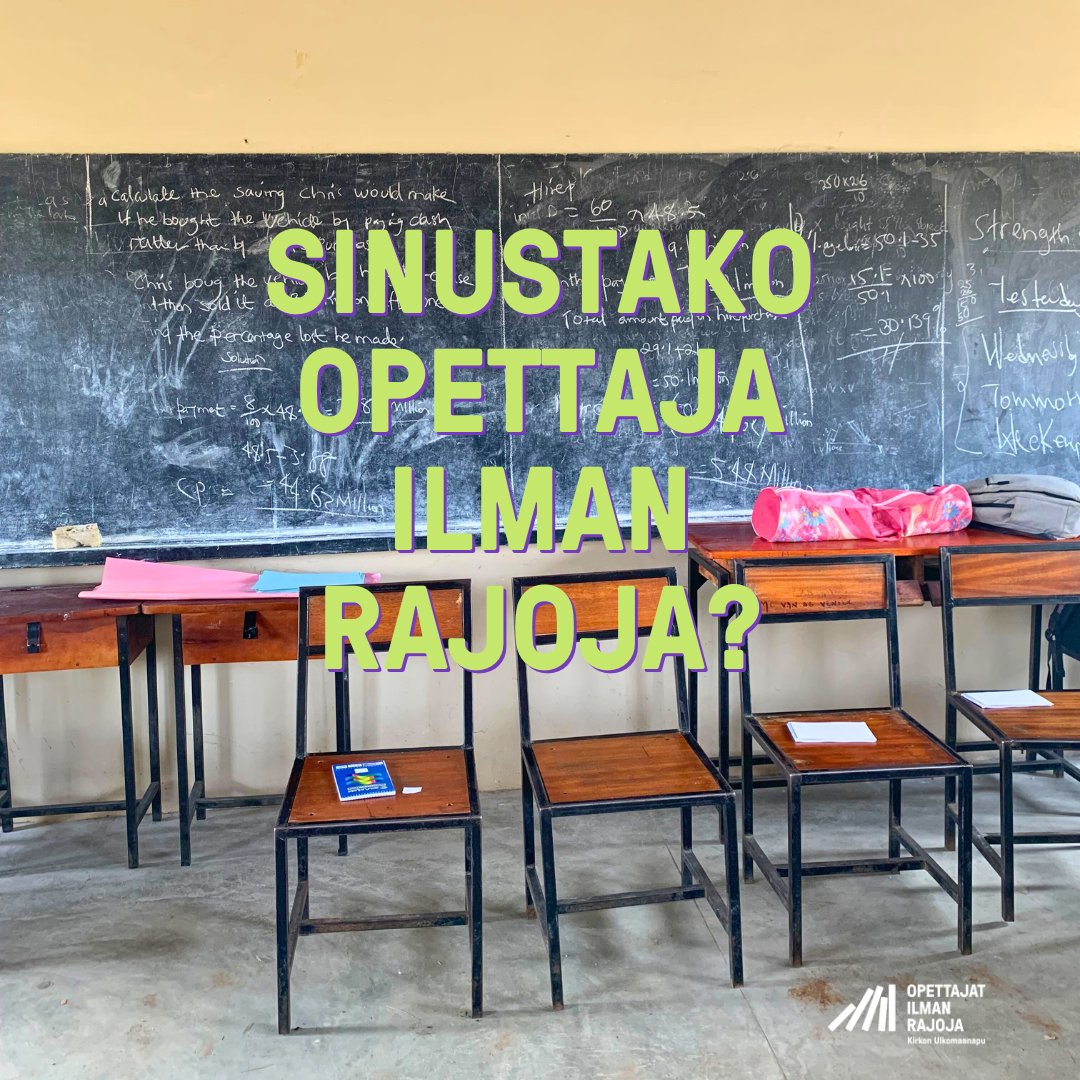 Kiinnostaako vapaaehtoistyö opetus- ja koulutusalan kehitysyhteistyön parissa? Etsimme motivoituneita opettajia ja koulutusasiantuntijoita joukkoomme! 

Hae 12.11. mennessä: opettajatilmanrajoja.fi/hae-vapaaehtoi…