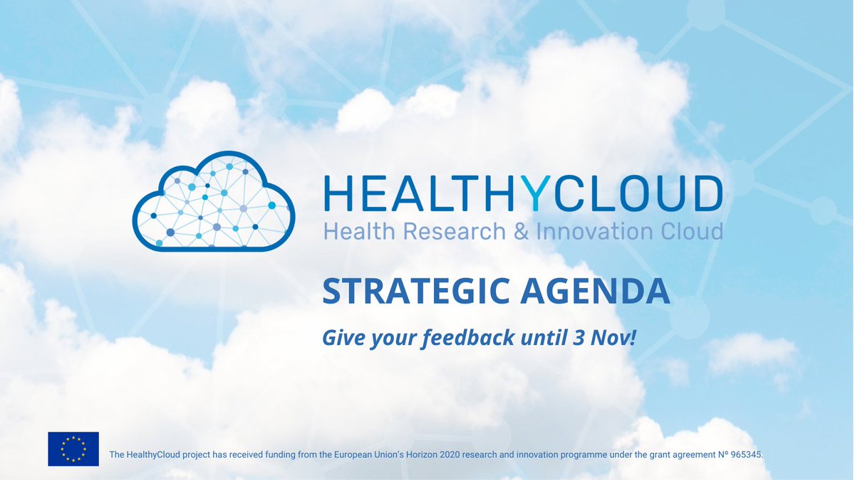 HealthyCloudEU's tweet image. Check out the current version of HealhtyCloud&apos;s Strategic Agenda and contribute with your expertise ➡️ow.ly/bNTN50PYXVy

#healthdata #computationalsystems #personalisedmedicine
@EoscLife @eupatientsforum @iacs_aragon @ECRIN_ERIC @BBMRIERIC @ELIXIREurope