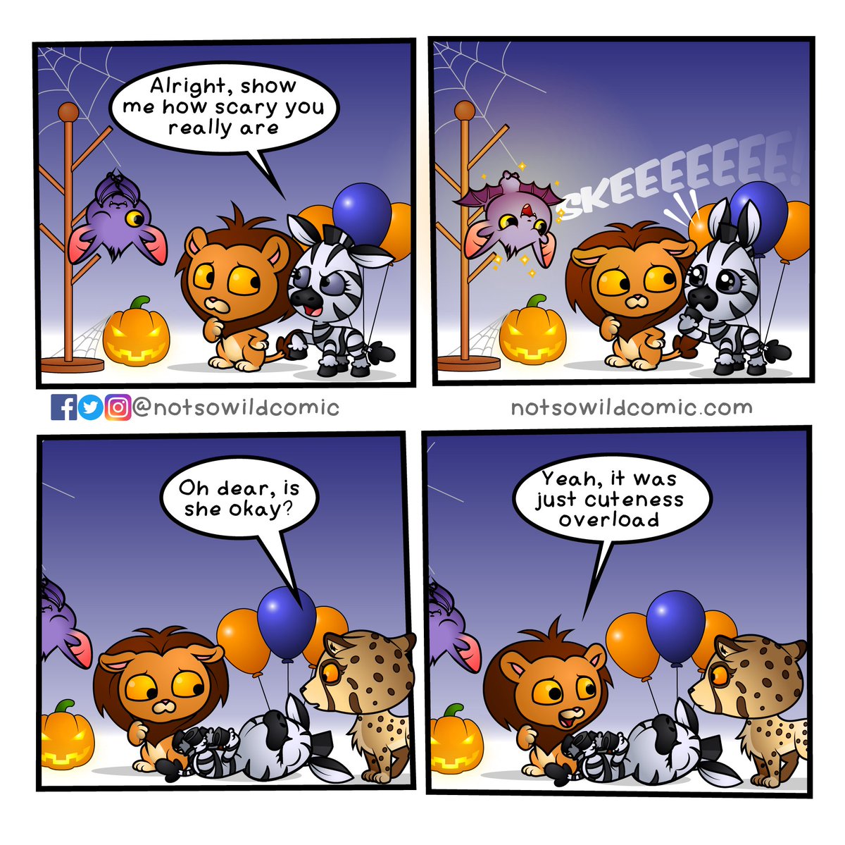 notsowildcomic's tweet photo. Well ok. if he can make her faint so easily he is Terrifying...
.
#notsowild #notsowildcomic #comic #comics #webcomic #webcomics #cutecomics #friendship #funnycomic #dailycomic #dailycomics #cute #cuteness #wholesome #comicoftheday #cartoon #halloween #bat https://t.co/1f96lynuqT