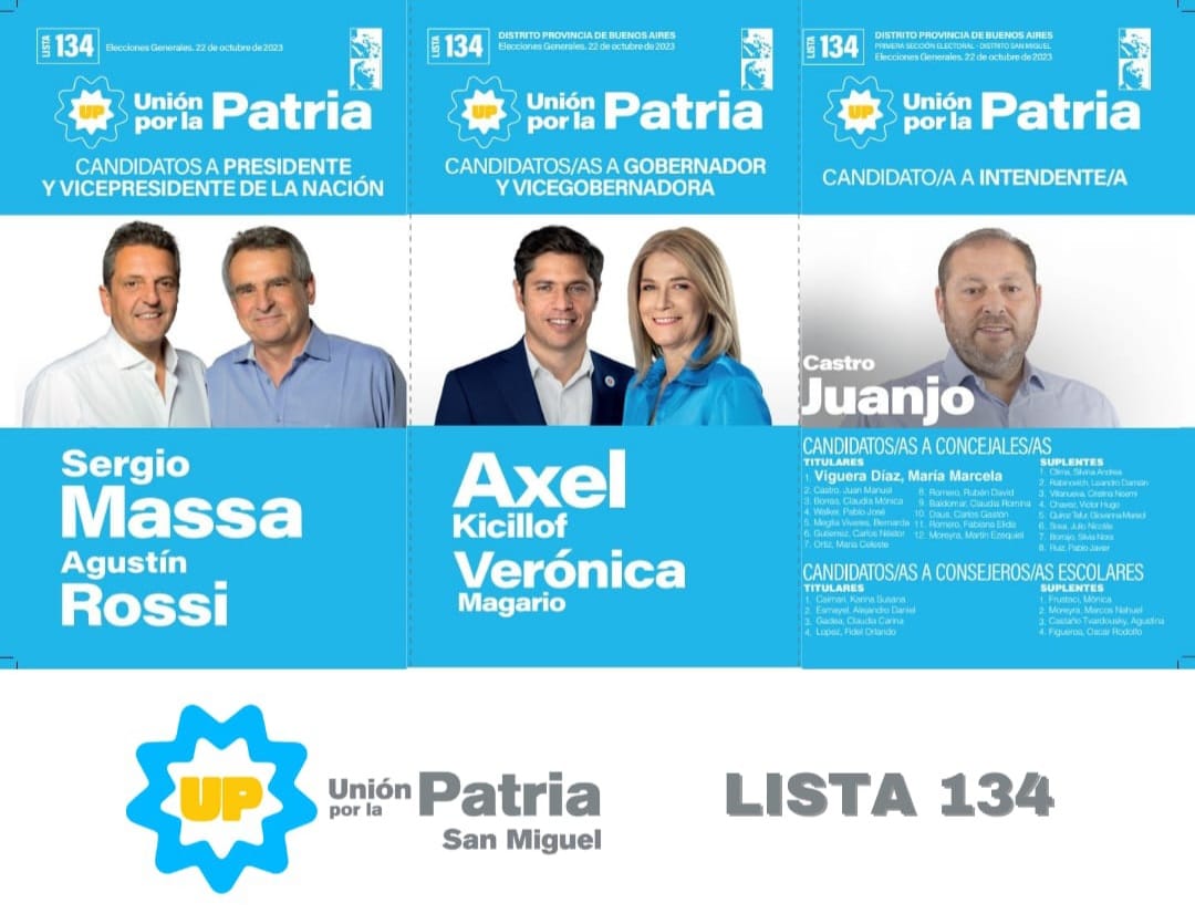 Manolo_Castro_'s tweet photo. El Domingo cueste lo que cueste, el Domingo tenemos que ganar ✌🏻

@SergioMassa Presidente
@AxelKicillof Gobernador
@JuanjoCastro Intendente

#uniónporlapatria #lista134 https://t.co/Tf9NOHttTK