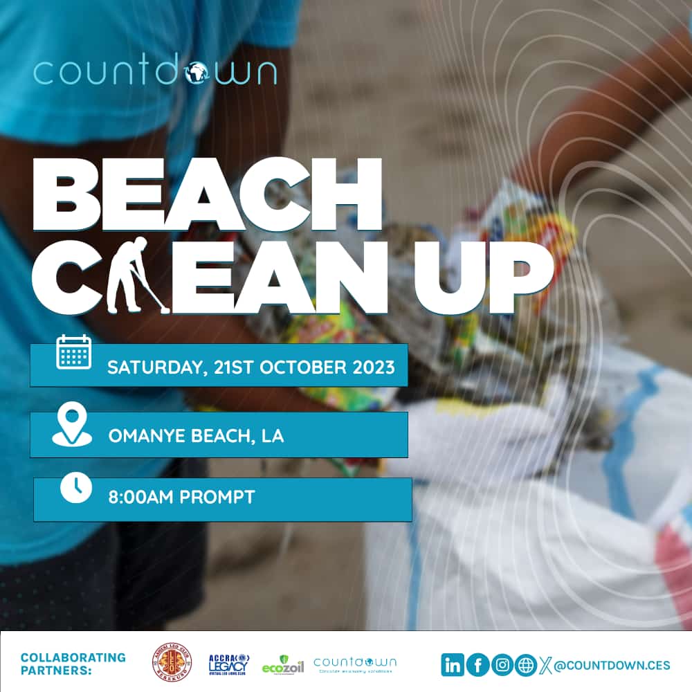 CountdownCES's tweet photo. We are thrilled to be hosting another beach cleanup in collaboration with @EcoZoil , Ashesi Leo Club, and @AccraLegacy Join us as we work together to clean and protect our environment.

#ClimateAction #SocialImpact #CircularEconomy #OceanPlastic #Beach Cleanup https://t.co/5Gde5LW7pc