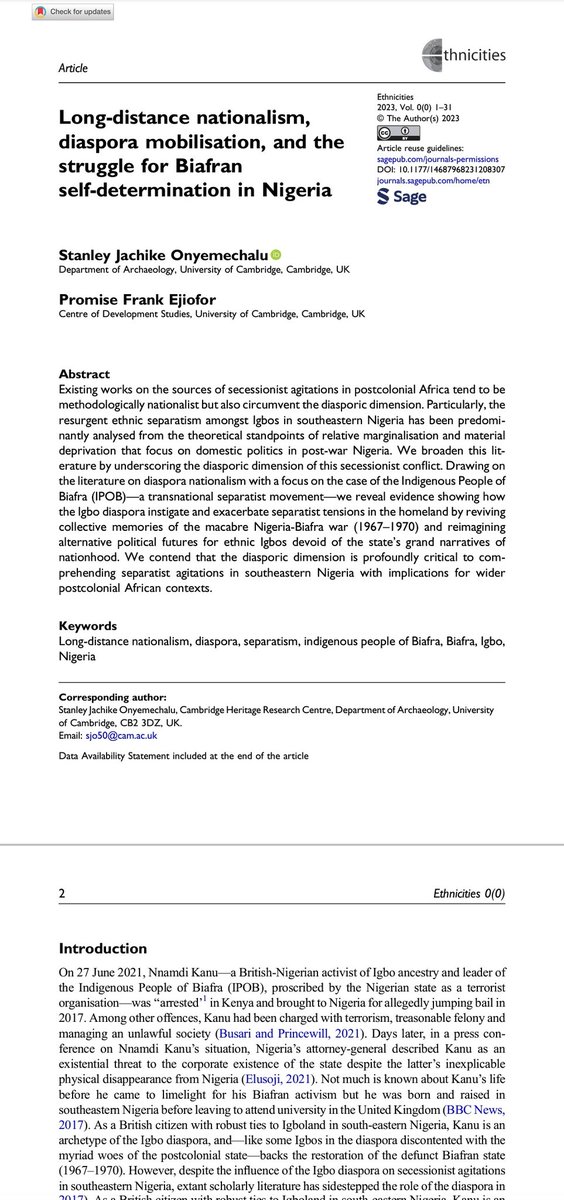 sjonyems's tweet photo. Happy to share this new OA publication with @ejioforpromise on the Igbo diaspora and Biafran secessionist struggle in Nigeria. 

https://t.co/XZfkMZ5cZt https://t.co/yaL4kDudE3