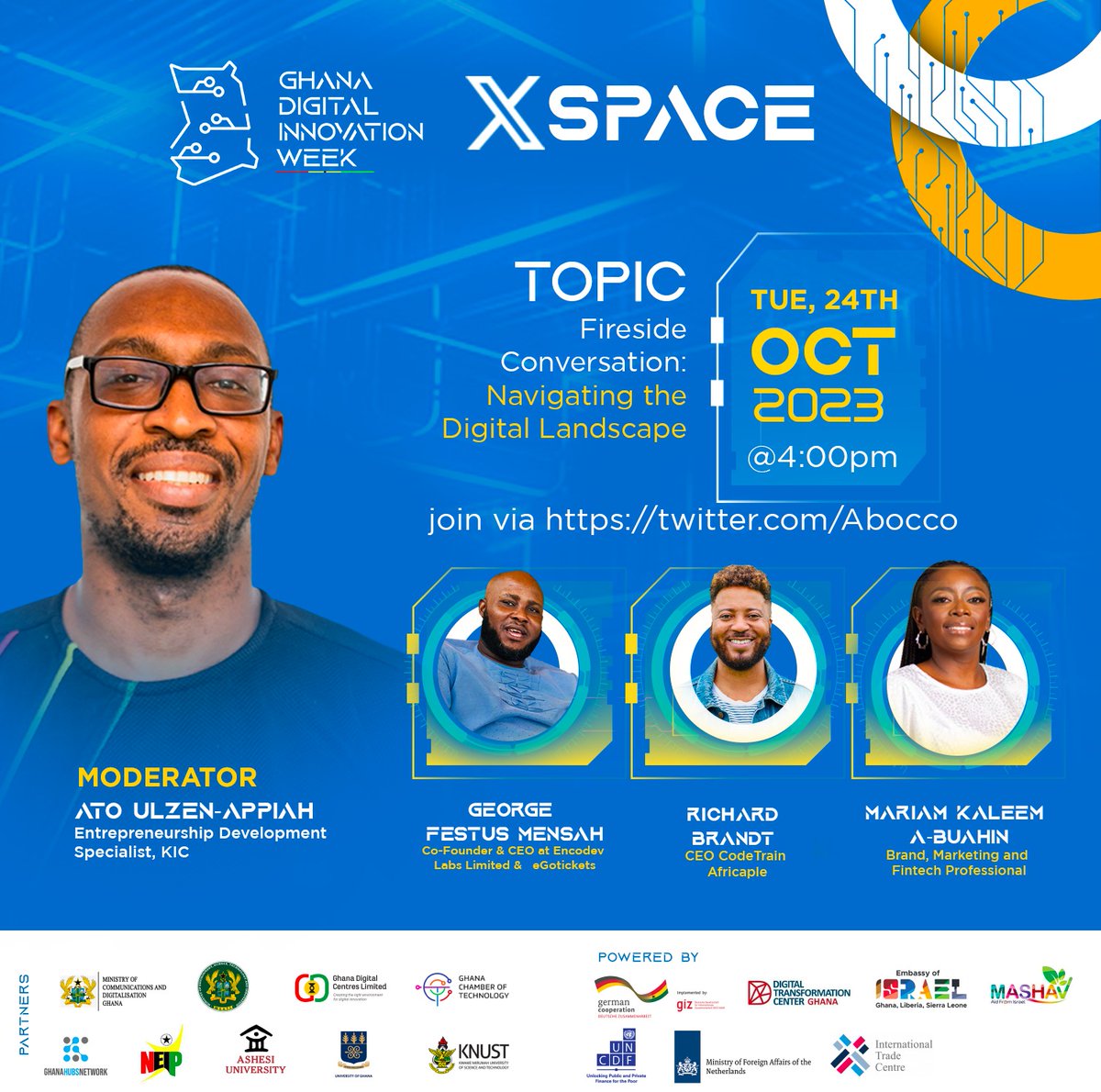 thegdiw's tweet image. Join us for an enlightening Fireside Conversation where we bring together esteemed ecosystem experts to discuss the intricacies of navigating the digital landscape.

📅 Date: October 24 
🕒 Time: 4pm
📍 Location: X Space - @Abocco