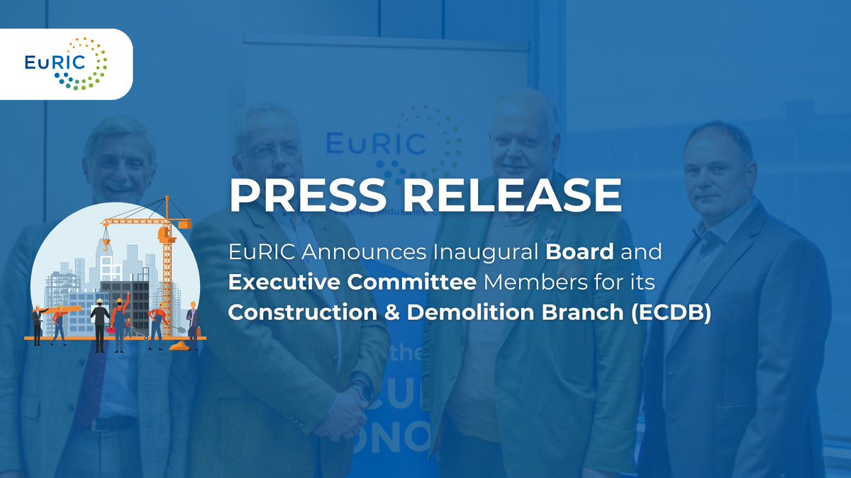 RecyclingEur's tweet photo. Our Construction &amp; Demolition Branch (#ECDB) proudly introduces its first-ever Board and Executive Committee Members! 🏗️🙌 Congratulations to these dedicated professionals for taking on these vital roles!

Read more in our Press Release 👉https://t.co/ds7uMoIJq5 https://t.co/gnyRgHge0G