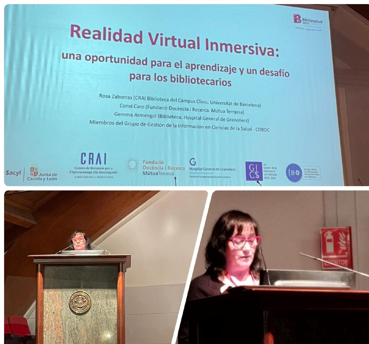 grupgics's tweet photo. Ara la companya @RosaZaborras presenta la realitat virtual immersiva, innovació de la mà de les biblioteques @Bibliosalud2023 #Bibliosalud2023 https://t.co/H6BkqAxN6J