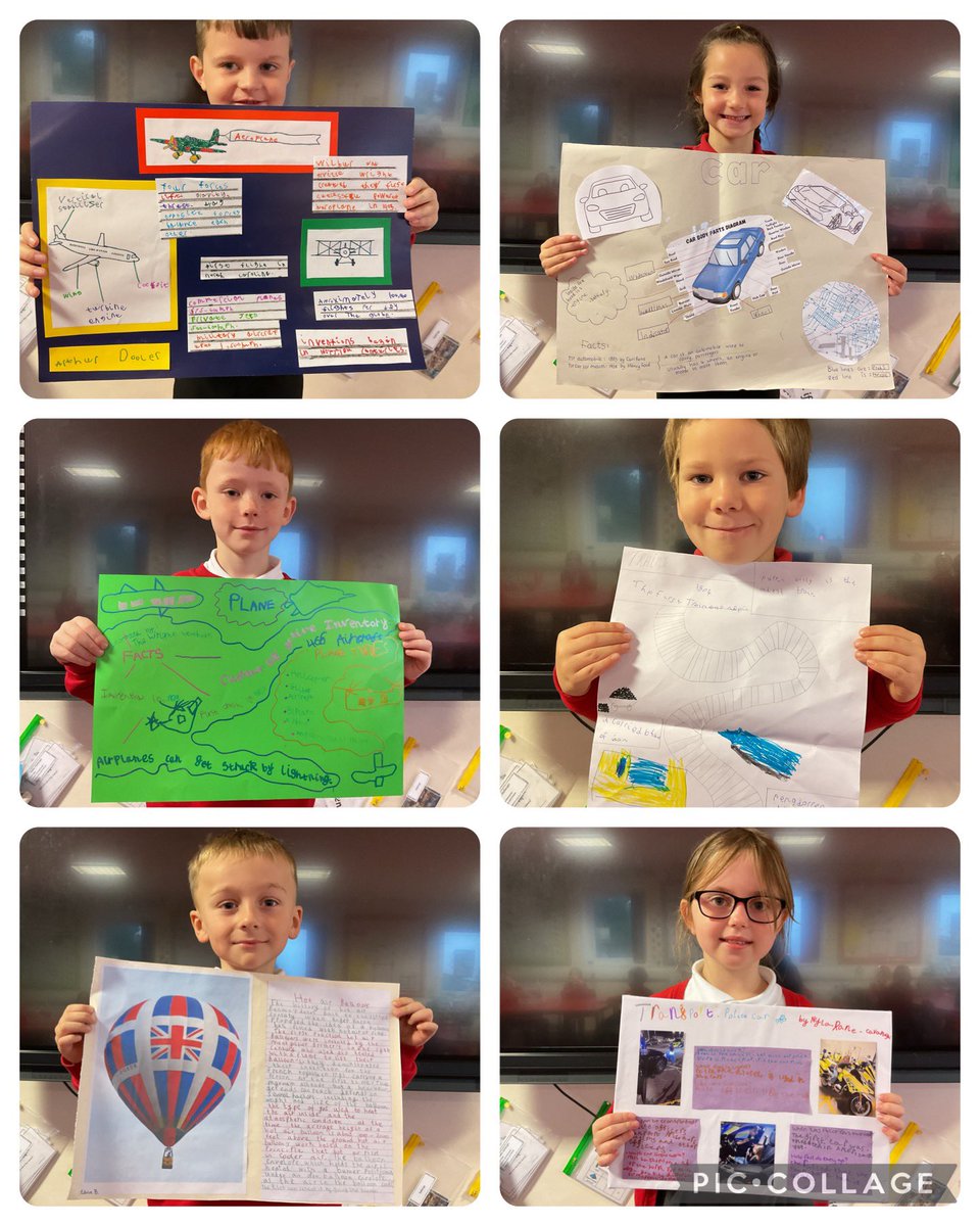 MissPulleyn's tweet photo. Really impressed with the homework completed in 2P this half term. Lots of research has taken place learning about different types of transport. @BoothferryPS https://t.co/XTZpSDl0dP