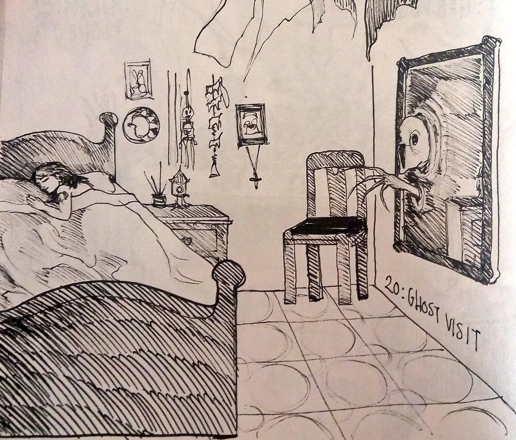Karmisty1's tweet photo. Día 20: Nunca enfrenteis espejos

#art #inktober #inktober23 #mirror #ghostvisit #dreamparalysis #ink https://t.co/piilztqKuv