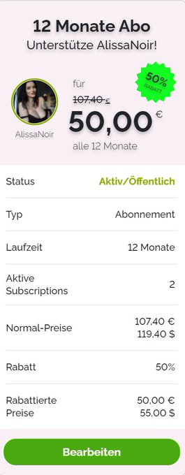 Uuuuund für die, die BestFans bevorzugen gibt es auch ein Rabatt und zwar satte 50% auf 3, 6 und 12 Monatsabo