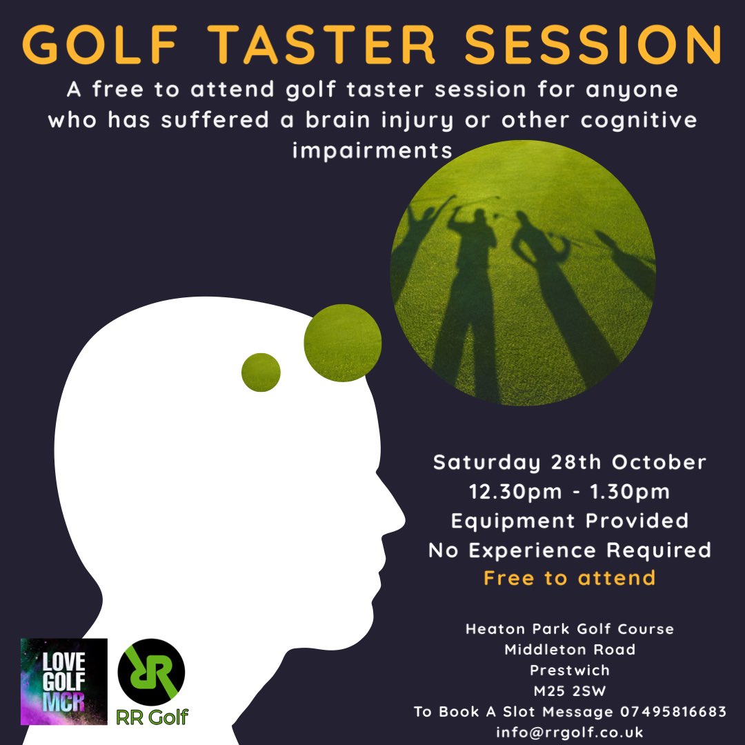 RRGolfUK's tweet photo. Please could you share across your network ๐
โณ We're excited to offer a FREE golf taster session for individuals who have experienced brain injuries or cognitive impairments. Let's swing into a brighter future together! ๐ง #InclusiveGolf #SupportingRecovery #strokeassociation https://t.co/jbzcBG2IMP