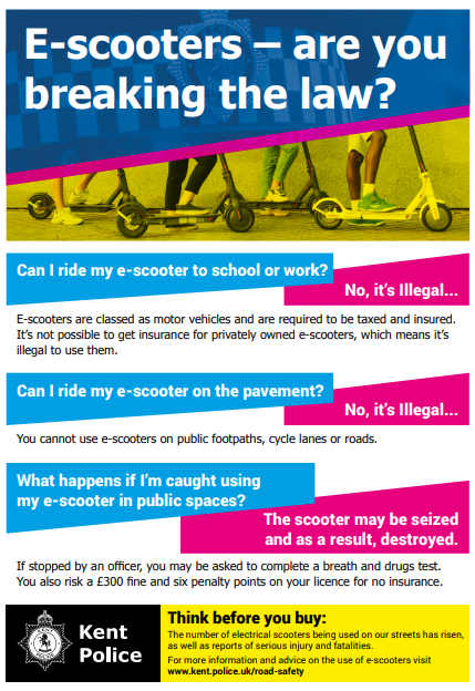 KentPolice7oaks's tweet photo. 🚨 Safety Alert🚨 

E-scooters are illegal in the UK due to safety and legal concerns. Parents, please avoid buying them for Christmas. Safety first! ^NH

🚫#Escooter🛴

👇To find out more click below👇
https://t.co/8IlfMTNHLc https://t.co/S7nAPQobru