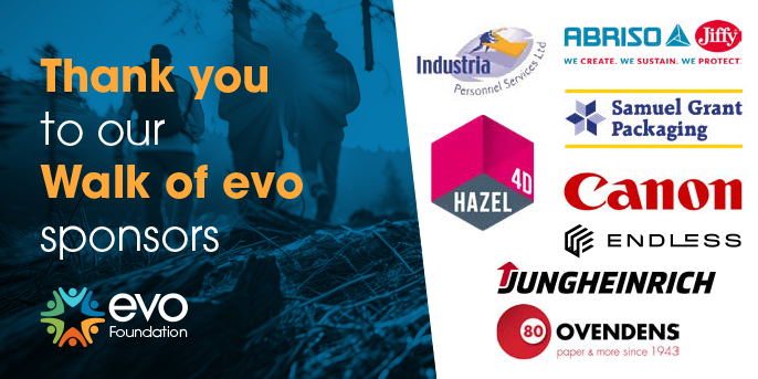 evofoundationuk's tweet photo. We have secured sponsorship through key suppliers and partners for 9 days of the #Walkofevo! Along with other supporters, this has helped us to raise a fantastic £22,000 so far.

Help us smash our goal of £25,000 by sharing our donation link: https://t.co/BCcg8GseR6 https://t.co/trgKUH3Zw2