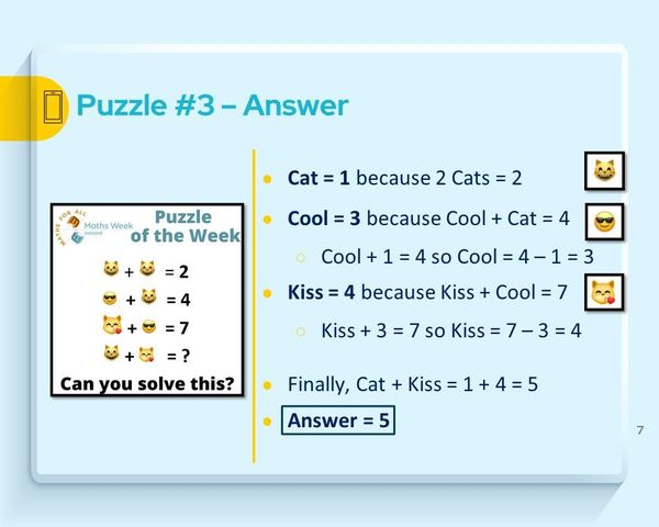 DunboyneCollege's tweet photo. Thank you to everyone who got involved in our 𝗠𝗮𝘁𝗵𝘀 𝘄𝗲𝗲𝗸 activities! We hope you've enjoyed the competition, survey &amp; figuring out the answers to our maths puzzles. Let's see how many you got right! @mathsweek #Beginheregoanywhere #ThisisFET #mathsweek https://t.co/aEe5txDyNI