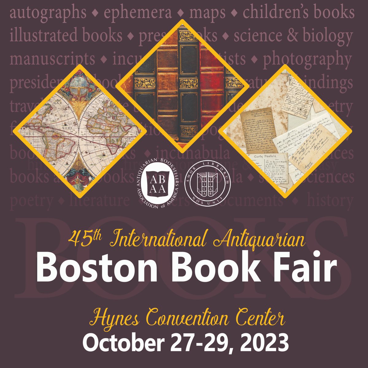 ONE WEEK AWAY! Opening Night for 45th Boston Book Fair--Fri, Oct 27, 4-8p. $25 tix for a first look at the top selections on the international literary market tinyurl.com/42xpz8c6
#bostonevents #bookstagram #antiquebooks #antiquemaps #collectibles #firsteditions