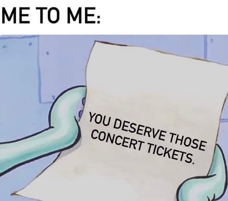 saaabsaaantos's tweet photo. Bago na motto ko. bili lang nang bili ng ticket. Wala naman concert sa afterlife. https://t.co/iun2zk5Ui4