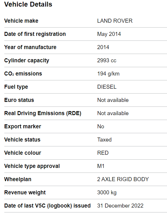 daninuk's tweet photo. @colinwalker79 Backing you up on this, the DVLA explicitly lists the vehicle as a diesel vehicle: https://t.co/iTrqUDPl9X