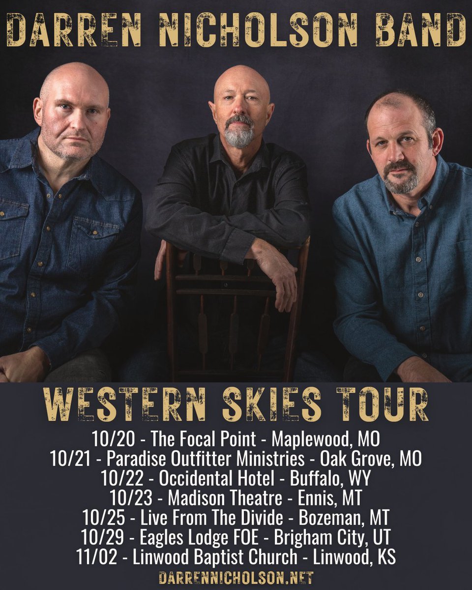 DarrenNMusic's tweet photo. Western Skies Tour kicks off TONIGHT! Come see us! 🎶 https://t.co/bG2wP9KtzD