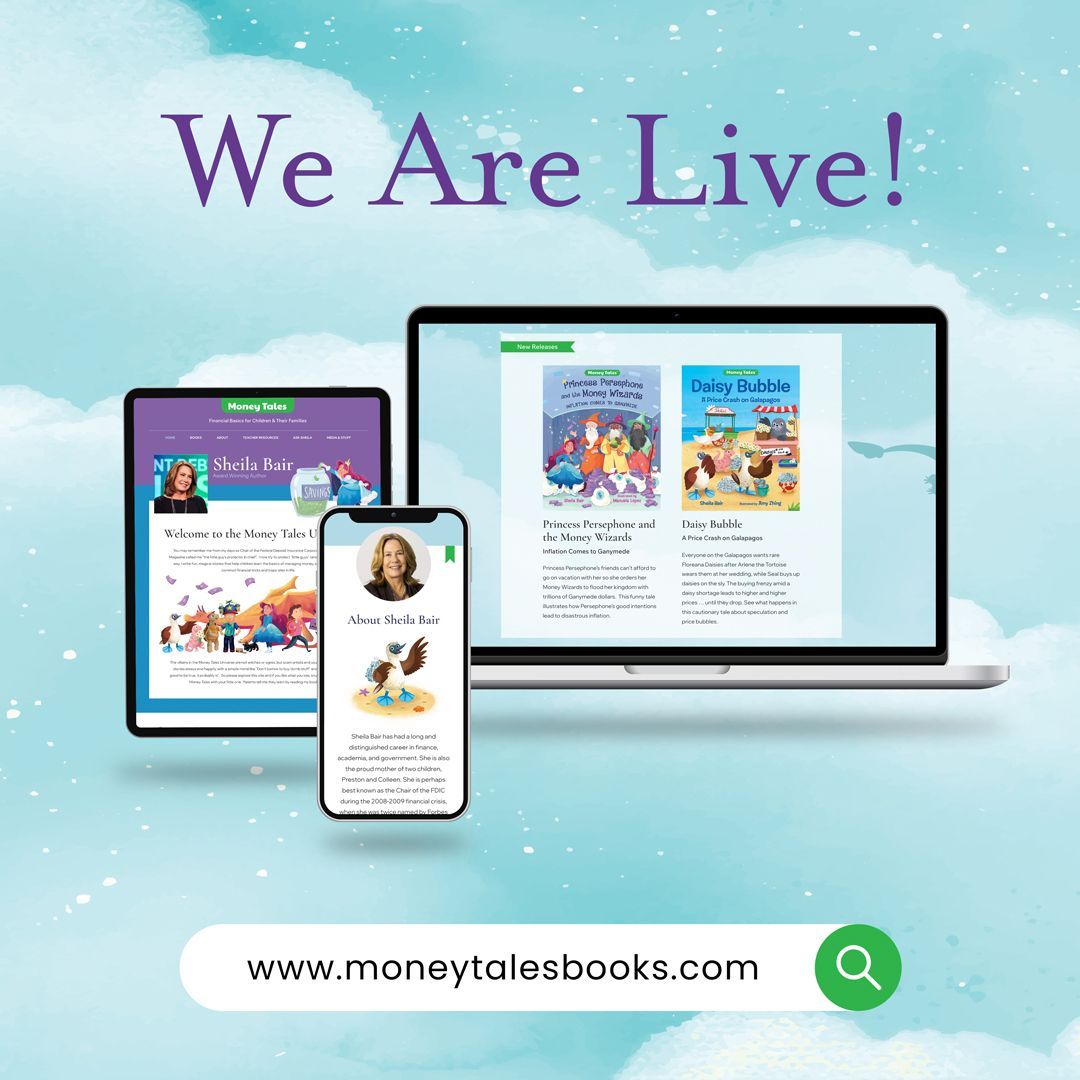Soar into the world of Money Tales! Learn more about the series and its author Shelia Bair online at buff.ly/46W8f63 Find all of your familiar favorites and fun resources for teachers, or join the conversation with 'Ask Shelia' and submit a question for her to answer!