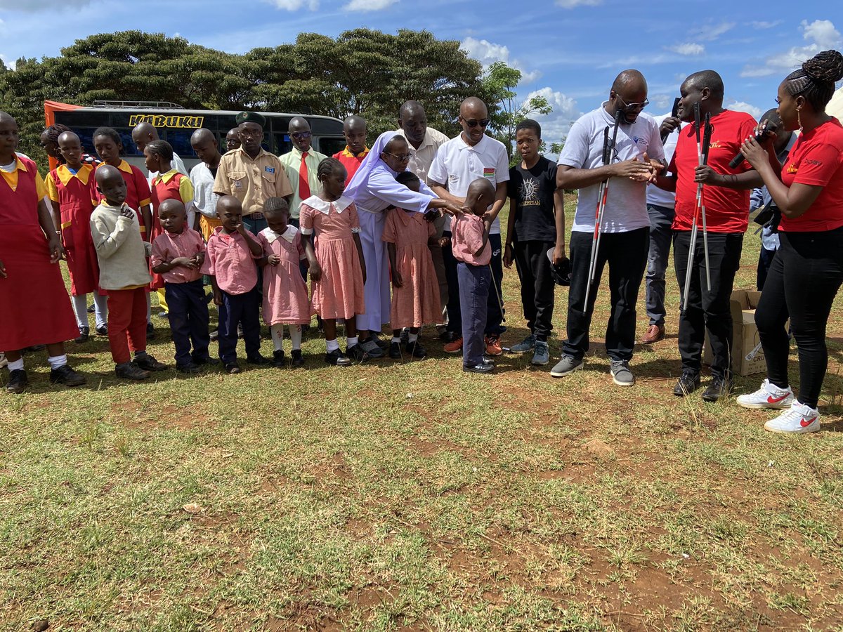 The kids of St Lucy’s school for the blind receiving their whitecanes that were handed to them by the executive director of the Kenya Association for the blind Mr Sam waweru ,Dennoh(famous gospel artist)and  <a href="/Johariorg/">Johari</a> the organizers of today’s drive.

The kids were really