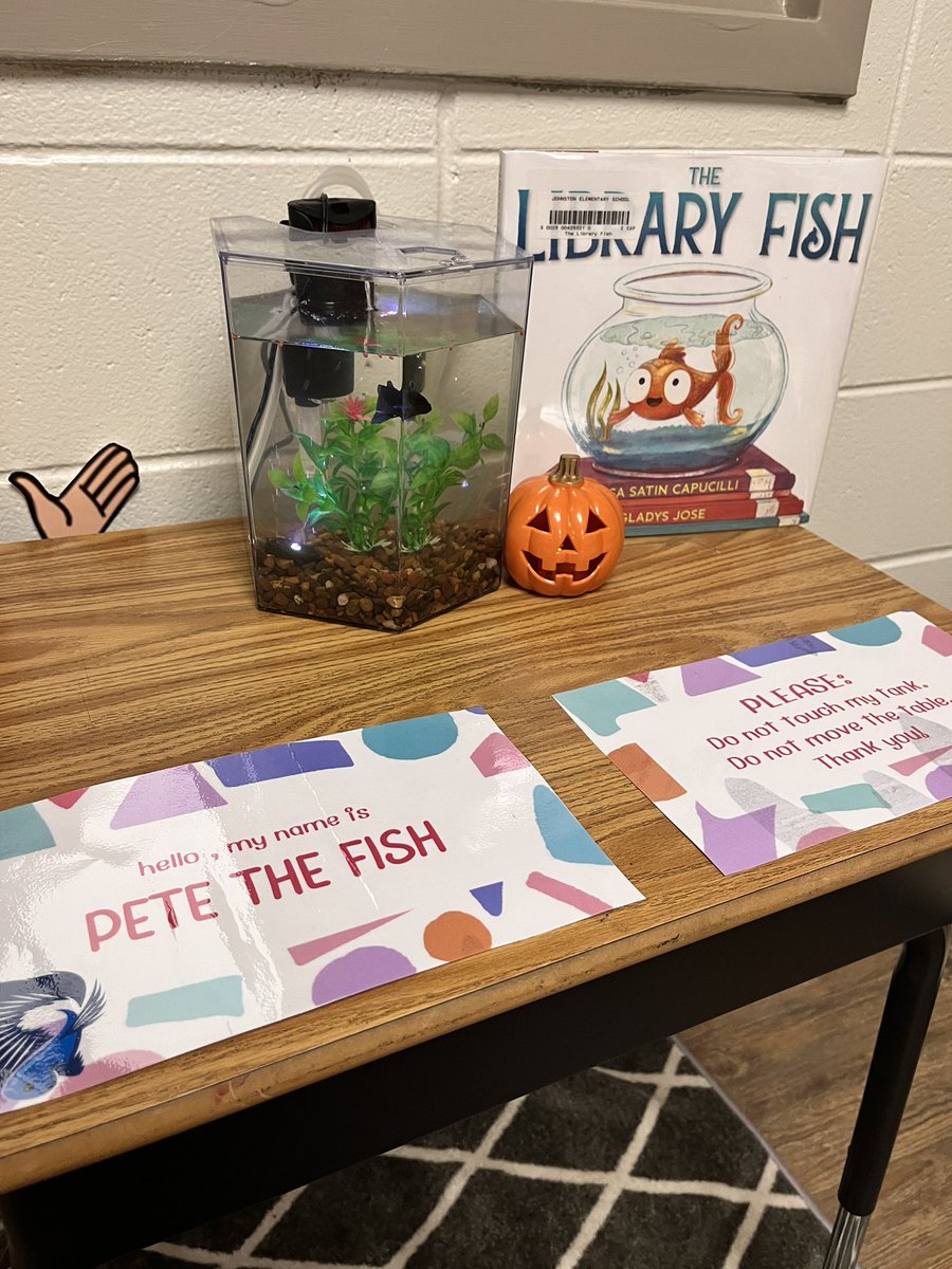 The JES library has a new pet! Meet Pete the Fish! (Named after Pete the Cat!)🐟
•
•
<a href="/CherokeeSchools/">Cherokee Co. Schools</a> <a href="/JohnstonJags/">Johnston Elementary</a> <a href="/CcsdMedia/">MediaCCSD</a>