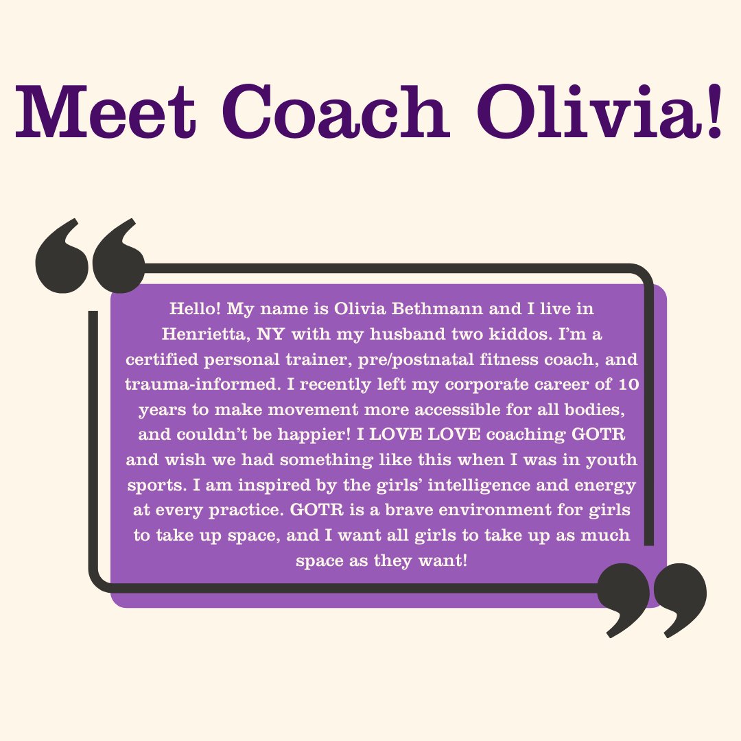 gotr_roc's tweet photo. This Fabulous Female Friday goes to coach Olivia! https://t.co/16u7g1PQPV