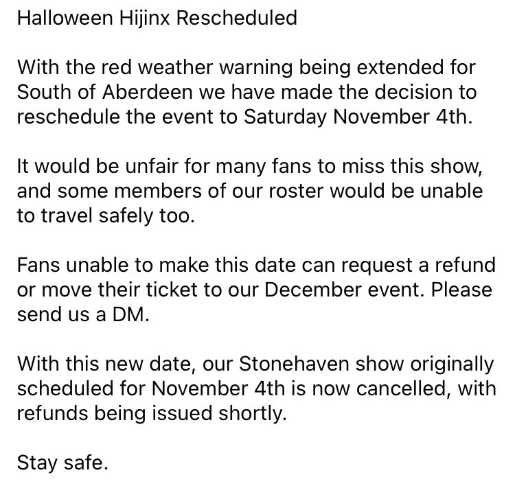 wrestlezone's tweet photo. Halloween Hijinx Update. https://t.co/w3tqjNJBNG