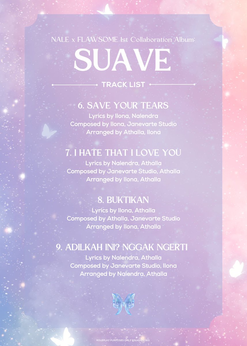 ️️
⠀ 
         Larik demi larik tertulis 
         tentang kisah kita
         tiap baitnya itu masih sama 
         tetap berfokus pada pada kisah kita
         kami persembahkan inilah 
         𝗱𝗮𝗳𝘁𝗮𝗿 𝗹𝗮𝗴𝘂 𝗱𝗮𝗿𝗶 𝗦𝗨𝗔𝗩𝗘.
️️ ️️
⠀