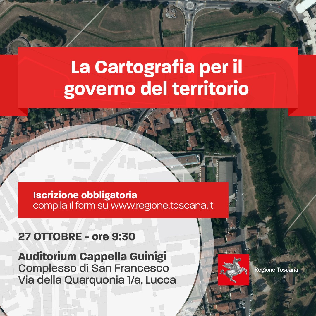 regionetoscana's tweet photo. La cartografia per il governo del territorio: il 27 ottobre a #Lucca un evento di confronto sulle migliori strategie per affrontare le sfide ormai imminenti del settore.

👉Info e iscrizioni: https://t.co/iHGAWnCLyR @stetobaccelli https://t.co/VunSOvrKPa