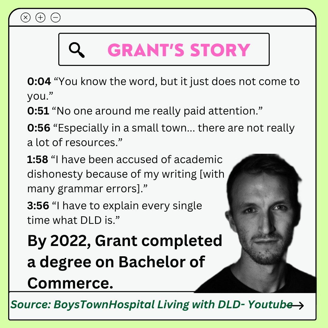 UosHCSsoc's tweet photo. Happy #DLDDay!✨ Here are a few inspiring stories that we can all learn a thing or two about what it's like living with DLD.

Links to full videos:
Paula’s story:
https://t.co/fqgUwyMldD
Sunny’s story:
https://t.co/6zaDRjv3Lt
Grant’s story:
https://t.co/fqgUwyMldD https://t.co/CZhsZ1CcSP