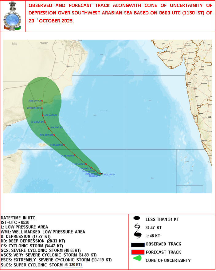 LimWeather's tweet photo. #Invest91A is now Depression #ARB03, forecast to peak at at least a severe #Cyclone by landfall in SW #Oman, on the coast of the #ArabianSea, near the border with #Yemen; where Life Threatening #Flooding/#Mudslides are very likely
#Tropicswx #Wxtwitter #CycloneTej #Tej #91A https://t.co/cLVrGxbtvD