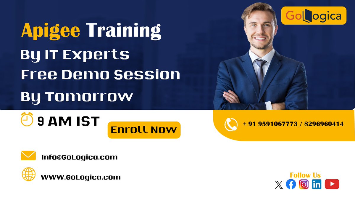 puman54499877's tweet photo. See Quality at Our Free Demo Session, Master’s Apigee!
https://t.co/GLLDT4lZX8
#gologica #apigeetraining #Apigee#Mulesoft #mulesofttraining #FreeDemo #freesessions #demo #FREE #okta #oktaonline #oktatraining #OracleOnlineTraining #Apigee #apigeetraining #peoplesoft https://t.co/mUOxFFQM5u
