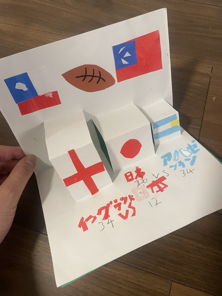 kamoming1's tweet photo. 小4長男の作品。
結構、ワールドカップの雰囲気出てる！！！ https://t.co/TFCkTpUvod