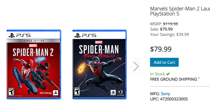 Sony Marvel's Spider-Man 2 Launch Edition for PlayStation 5