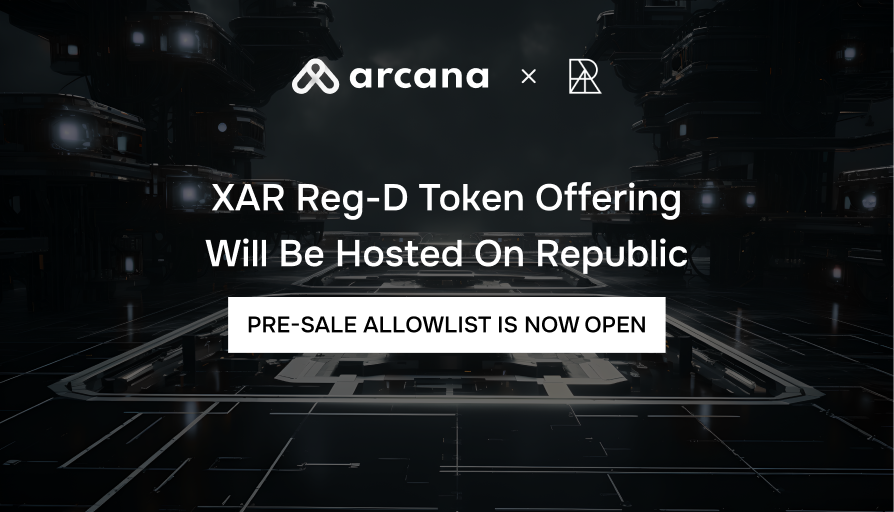 ArcanaNetwork's tweet photo. 🥁 Drumroll 🥁

Arcana is thrilled to announce that we are gearing up for a Reg-D token offering, soon to be hosted on @joinrepublic

While the dates are still being etched in stone, our journey toward this monumental step is filled with enthusiasm and a relentless drive to improve Web3 UX.

We invite our community and beyond to be part of our vision that onboards the next wave of users in Web3.

Learn more about Allowlist (priority access) and $XAR: https://t.co/obnWUtW3lw

How will $XAR impact the Arcana ecosystem?

In the short and medium term, $XAR plays a pivotal role in ensuring the economic security of the Arcana PoS app-chain. Token holders can stake Arcana tokens, thereby fortifying the chain's economic underpinnings, and, in return, earn staking rewards.

Looking to the long term, $XAR evolves into a mechanism for platform governance, empowering token holders to actively participate in shaping Arcana's transformation from a platform into a protocol and a public good.

Learn more about the $XAR token and it's utility: https://t.co/WSKZcf3NHU
