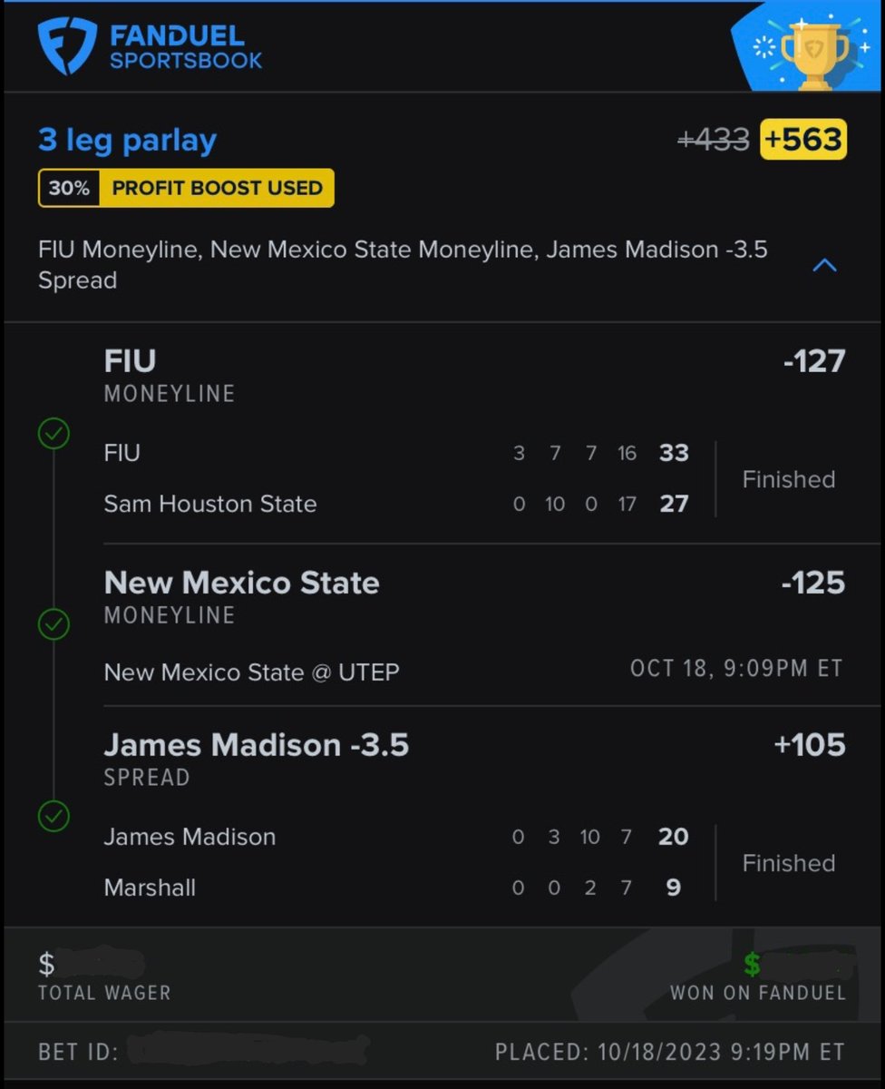 RiverBgambler's tweet photo. Staff pick 10-18-23 College 🏈 

3 Pick parlay

Odds +563 ✅️ ✅️ ✅️ 

James Madison🍀 https://t.co/03BNxDogYU