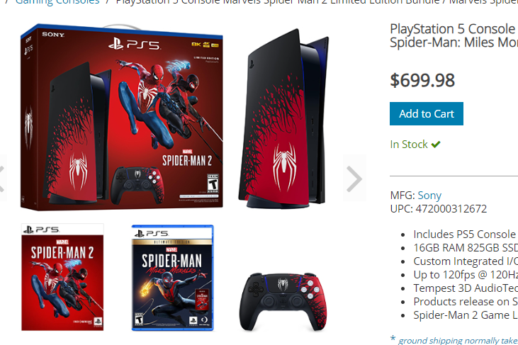 Console PlayStation®5 - Bundle Marvel's Spider-Man 2 Limited