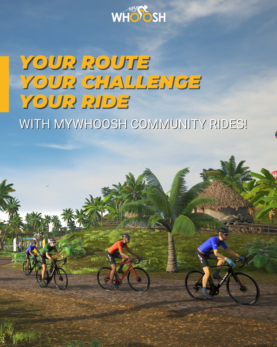 my_whoosh's tweet image. 🏁 Take the lead on your next ride with #MyWhooshCommunityRide. You can create your own event by selecting your preferred type of the route and time.

📝 Create your ride: bit.ly/3EpRNij

#MyWhoosh #CommunityRide #VirtualCycling #IndoorFitness #VirtualFitness #FitnessApp