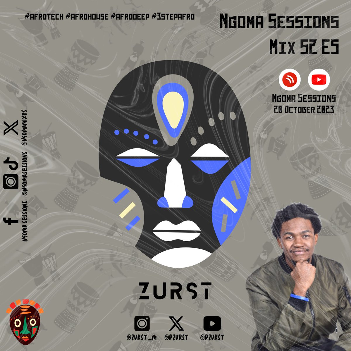 NgomaMixes's tweet photo. Ngoma Sessions Presents:
@DZurst - Ngoma Sessions Mix S2 E5 (20 October 2023)   Stream/Download Link>>> 

1. https://t.co/O9OI0wUbDz 

2. https://t.co/iiHnmYw6jg 

Enjoy! 🎶📷📷📷#dj #afrotechmix #africandjs #discovery #afrohousemix #mix #newmix #music #DJs https://t.co/LVTMQ2XkQq