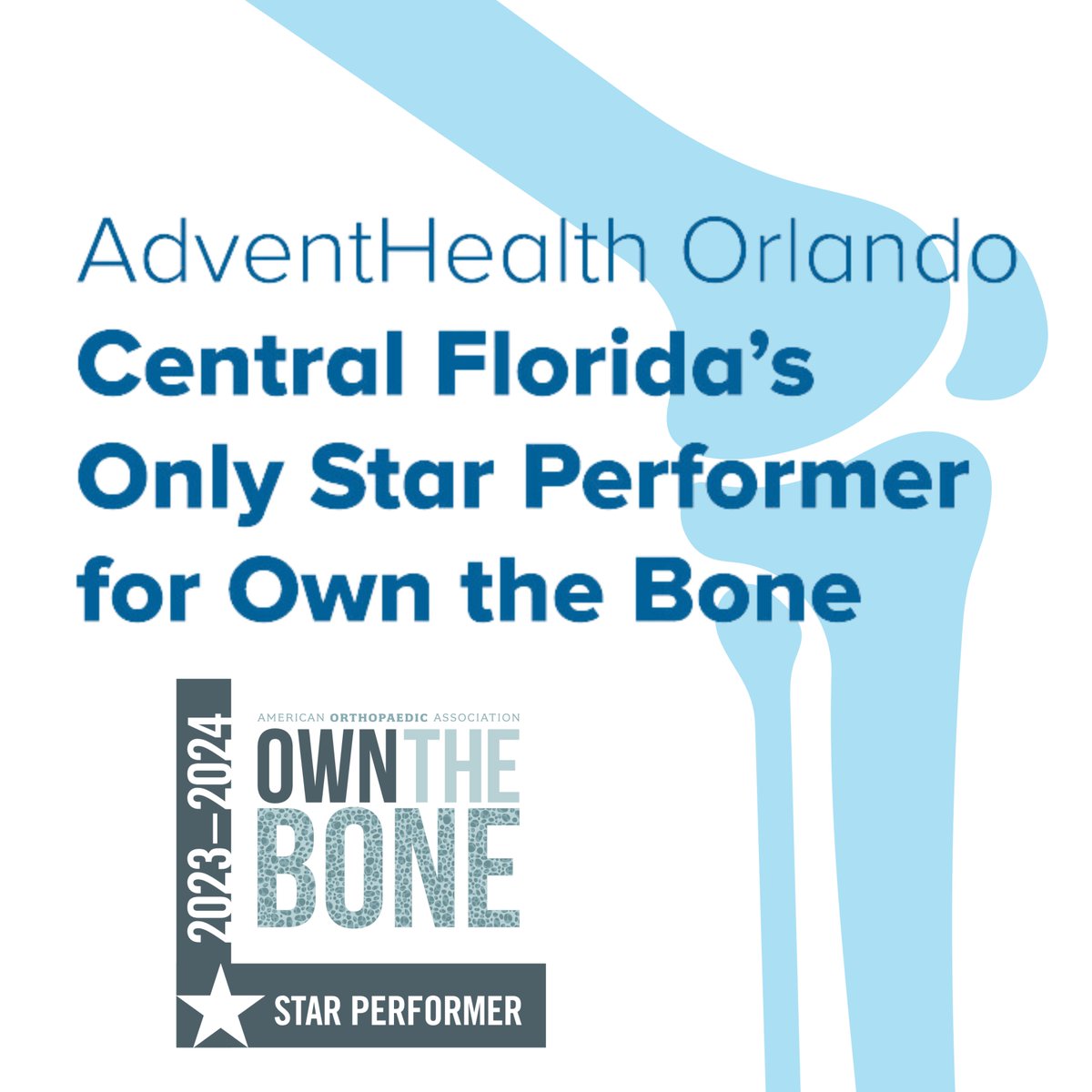 AdventHealthCFL's tweet photo. 🦴 Did you know that less than 50% of fracture patients receive proper care? If you're 50+ with a past fracture, consult your doctor about your osteoporosis risk. Don't forget to tested! #OwnTheBone #WorldOsteoporosisDay
Next-Day appointments ➡️ https://t.co/SmupRdHQgi https://t.co/Fxj8dcOel5