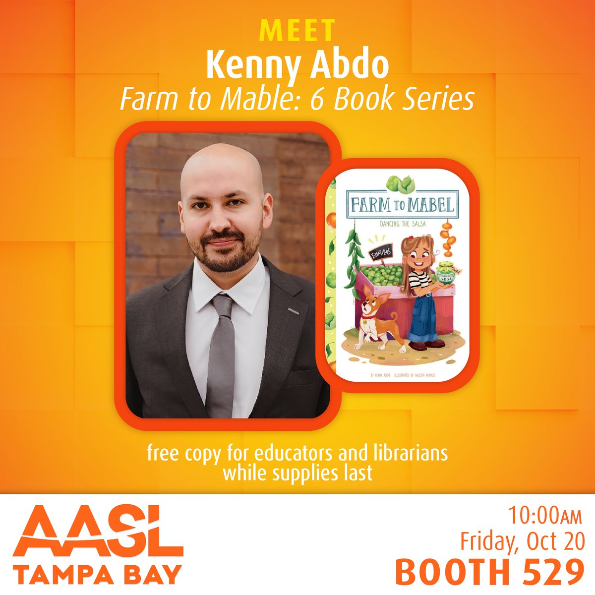 Happy Friday AASL! Check out today's author signings at booth 529!

10:00 AM Kenny Abdo
4:00 PM Chrystal D. Giles

Librarians and Educators: Stop by for a FREE copy during each signing! (limit one per person while supplies last)

#AASLConference #AuthorSigning @creativelychrys