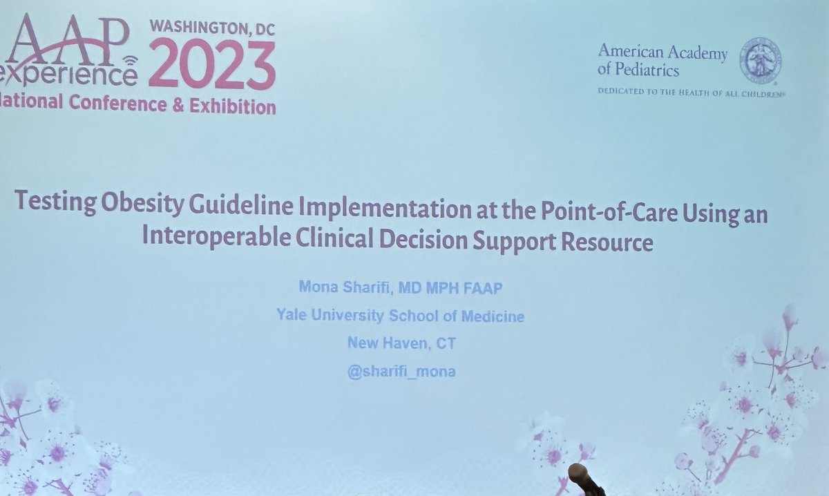 PedsDocPulliam's tweet photo. First up at the @AAPexperience Obesity Forum: a clinical decision support tool based in the new obesity CPG. Very exciting. I’ve seen part of it and designed one for our EHR as well. It is extremely helpful. #AAP2023 https://t.co/1rJXYlxDzZ