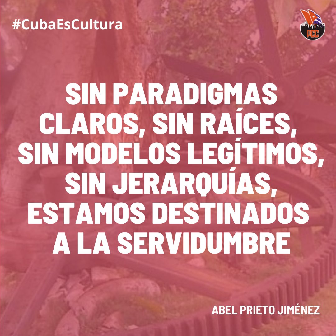 PartidoPCC's tweet photo. "cuando la maquinaria mediática hegemónica es más poderosa que nunca, cuando las fronteras entre la verdad y la mentira se desdibujan, en medio del clima tóxico que crean las redes sociales, ese vínculo entre cultura y libertad se hace más evidente y más necesario"
@AbelPrieto11 https://t.co/nJU2tLrnex