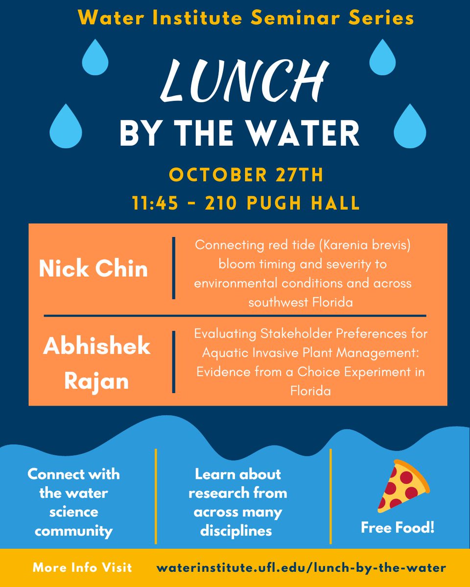 Mark your calendars for October 27, 11:45am! The Lunch by the Water seminar will feature graduate students Nick Chin and Abhishek Rajan discussing their research at Pugh 210.
Show your interest: bit.ly/3ZLopwQ
Learn more: bit.ly/LunchbytheWater