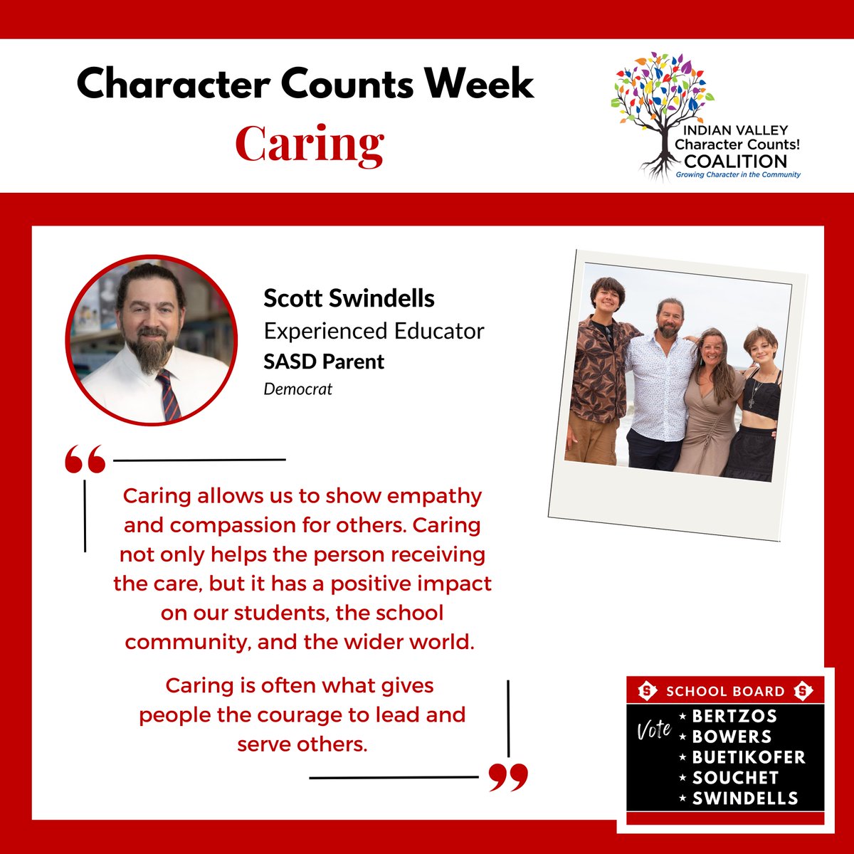 It's Character Counts week!

Friday's trait is Caring.

To find out more about what we stand for, visit our website: soudertonforresponsibleleadership.com/issues

#sasd #charactercounts #responsibleleadership