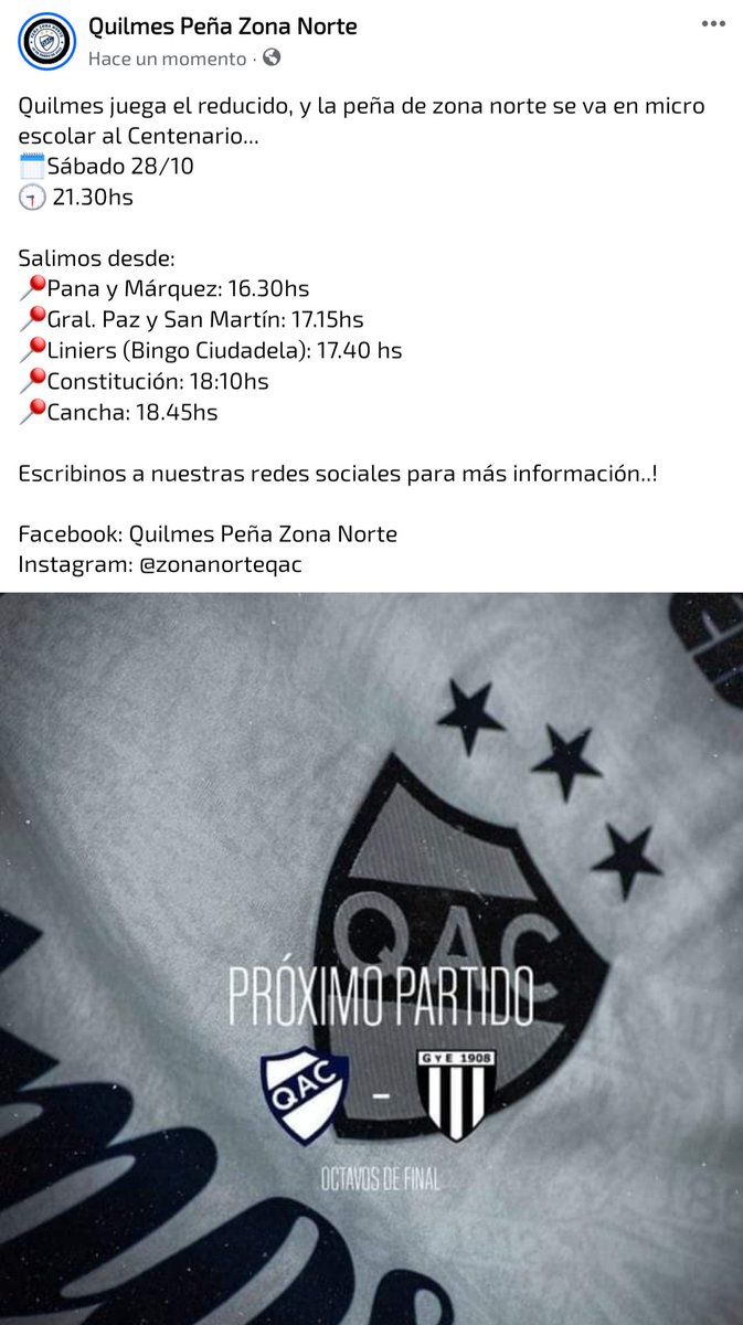 Nos vamos nos vamos .!! Escribinos para más info.!!! 
Vamos Quilmes .!