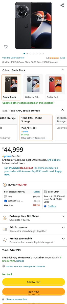 ItsMePaulGeorge's tweet photo. @OnePlus_IN @PeteLau Irony of customer..Stocks in store and Amazon but not in One plus official online store 😃😃Then who will buy from your online store...#Greenline #ReplacementIrony #NeverEverOnePlus from a 5+ year loyal customer..👋 @onepluscareIN @OnePlus_IN https://t.co/cNDzKLT7zF