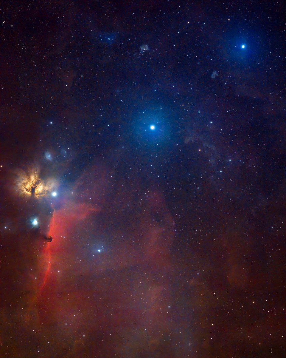 The Three Kings of Winter

A first look of the season at the 3 brilliant stars of Orion’s Belt. From left to right in this image their names are Alnitak, Alnilam, and Mintaka, in natural color as our eyes would see them were they sensitive enough.