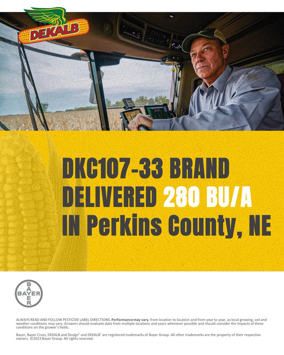 DKAS_HP's tweet image. #SSPRO is the way to go! 
DKC107-33 with 280 bu/a
DKC105-33 with 278 bu/a

@krajewskibrad @nodlinski @Asgrow_DEKALB #Bayer4NE #farming #agriculture #harvest23